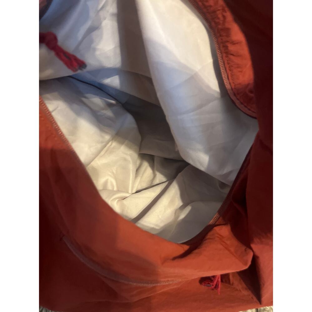 Rust Orange Oversized Nylon Travel Tote Gym Yoga Overnight Weekender Bag - Picture 4 of 6